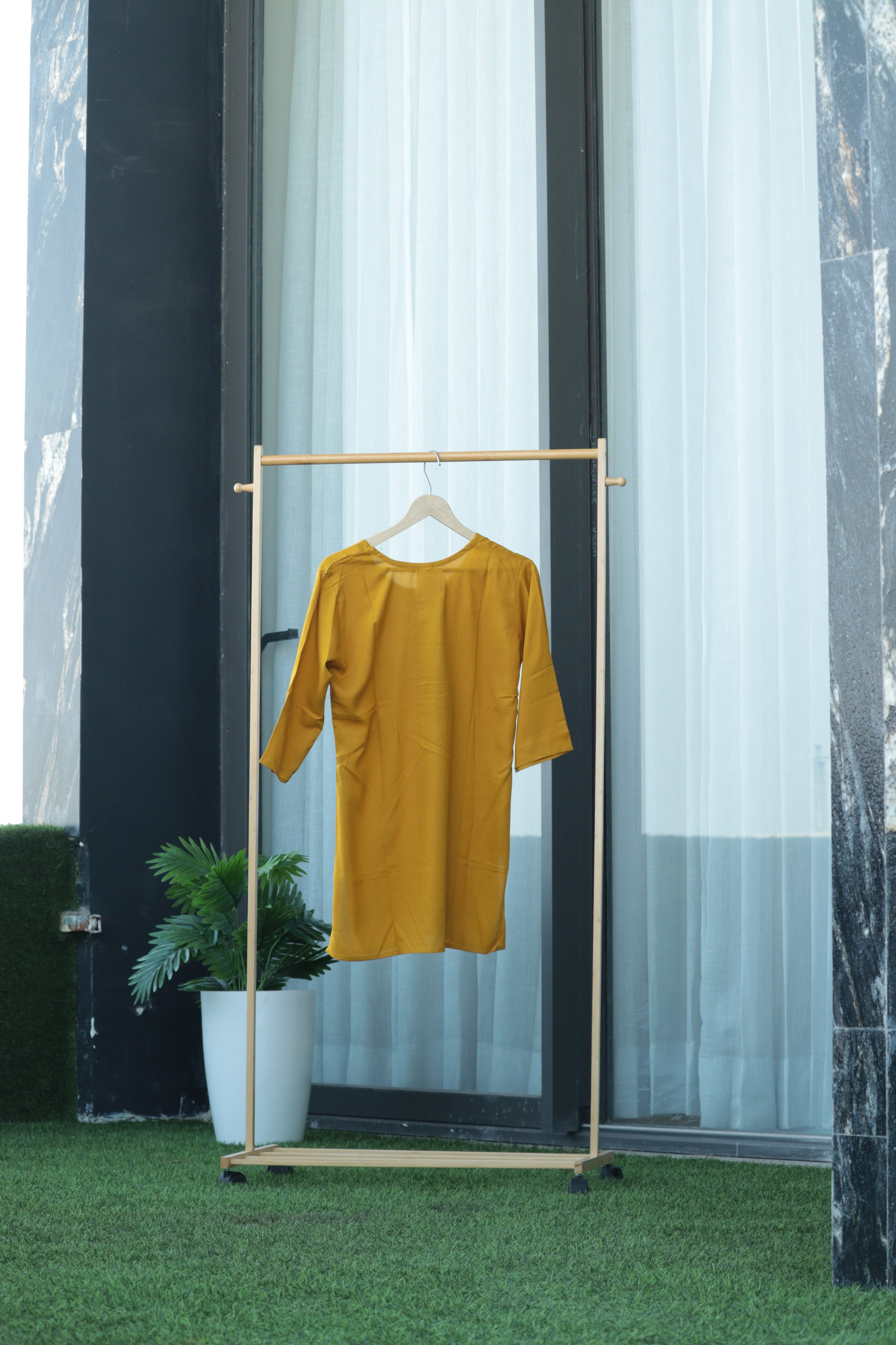 Mustard Radiance Hand-Embroidered Kurti