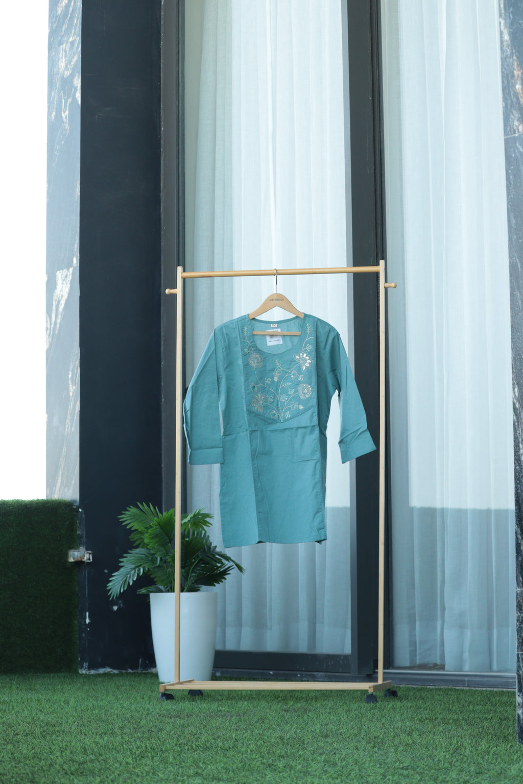 Amethyst Blossom Hand-Embroidered Kurti