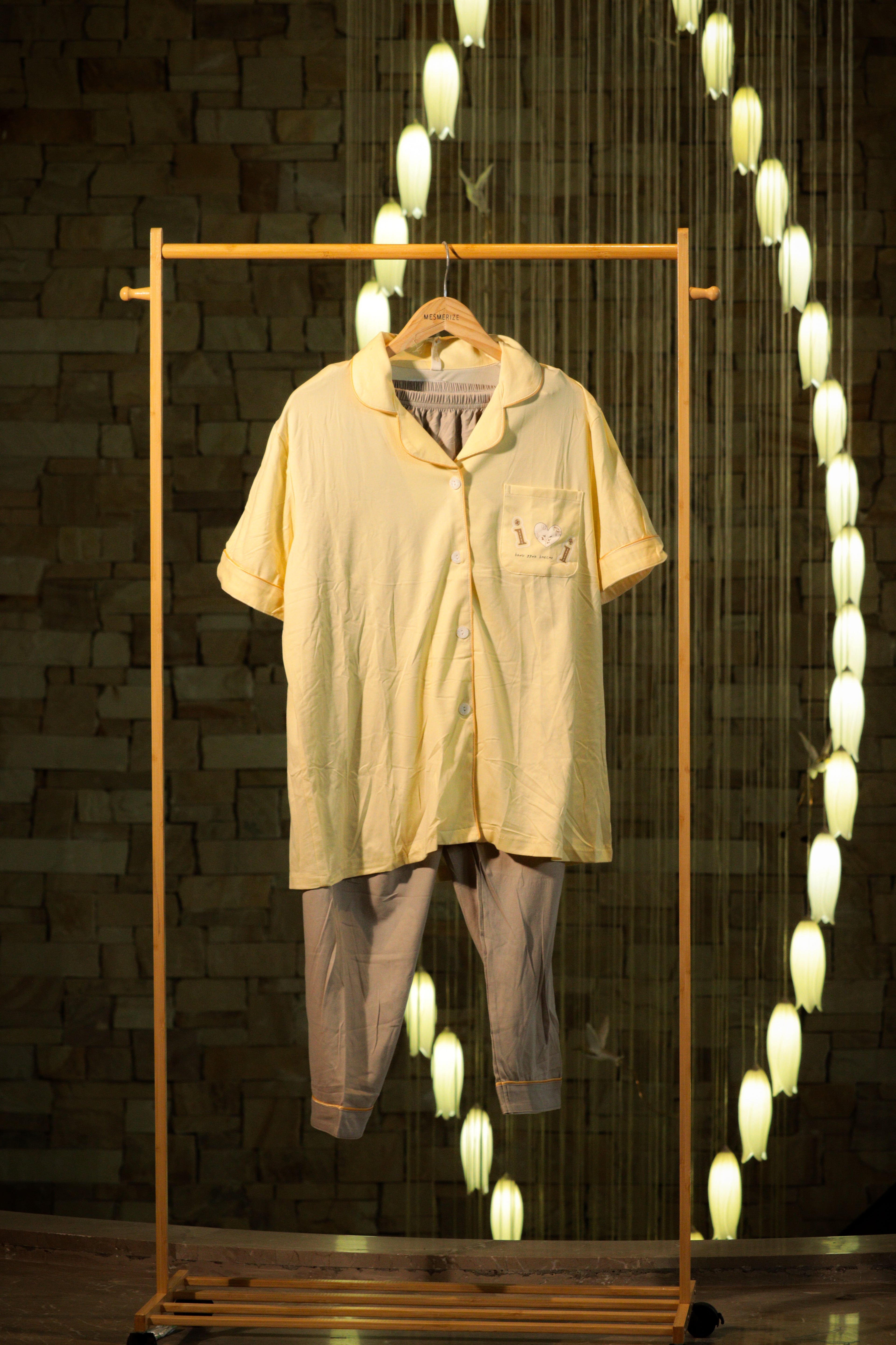 Embroidered Longline Tunic & Trouser Loungewear Set