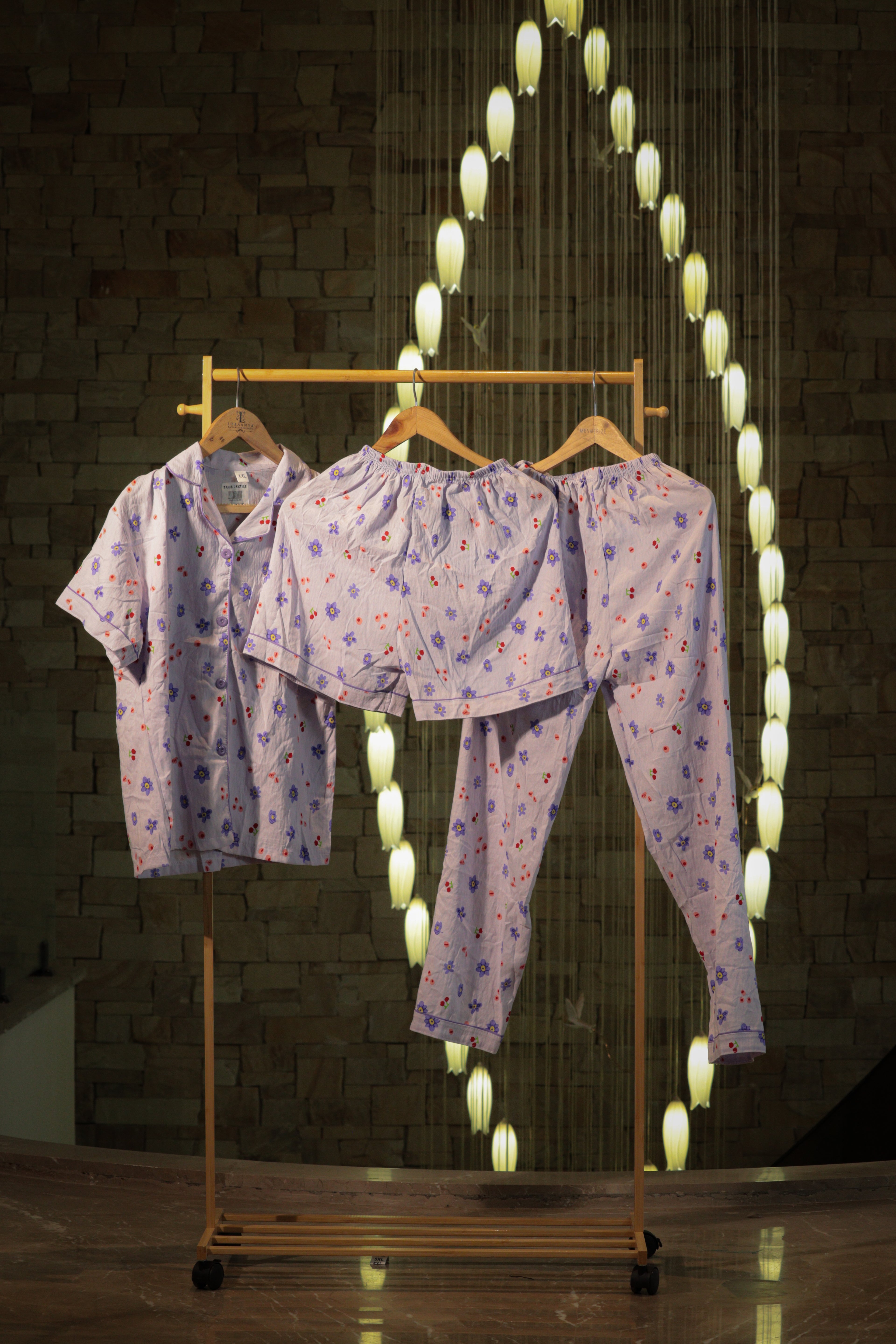 Whimsical Three-Piece Lounge & Pyjama Set