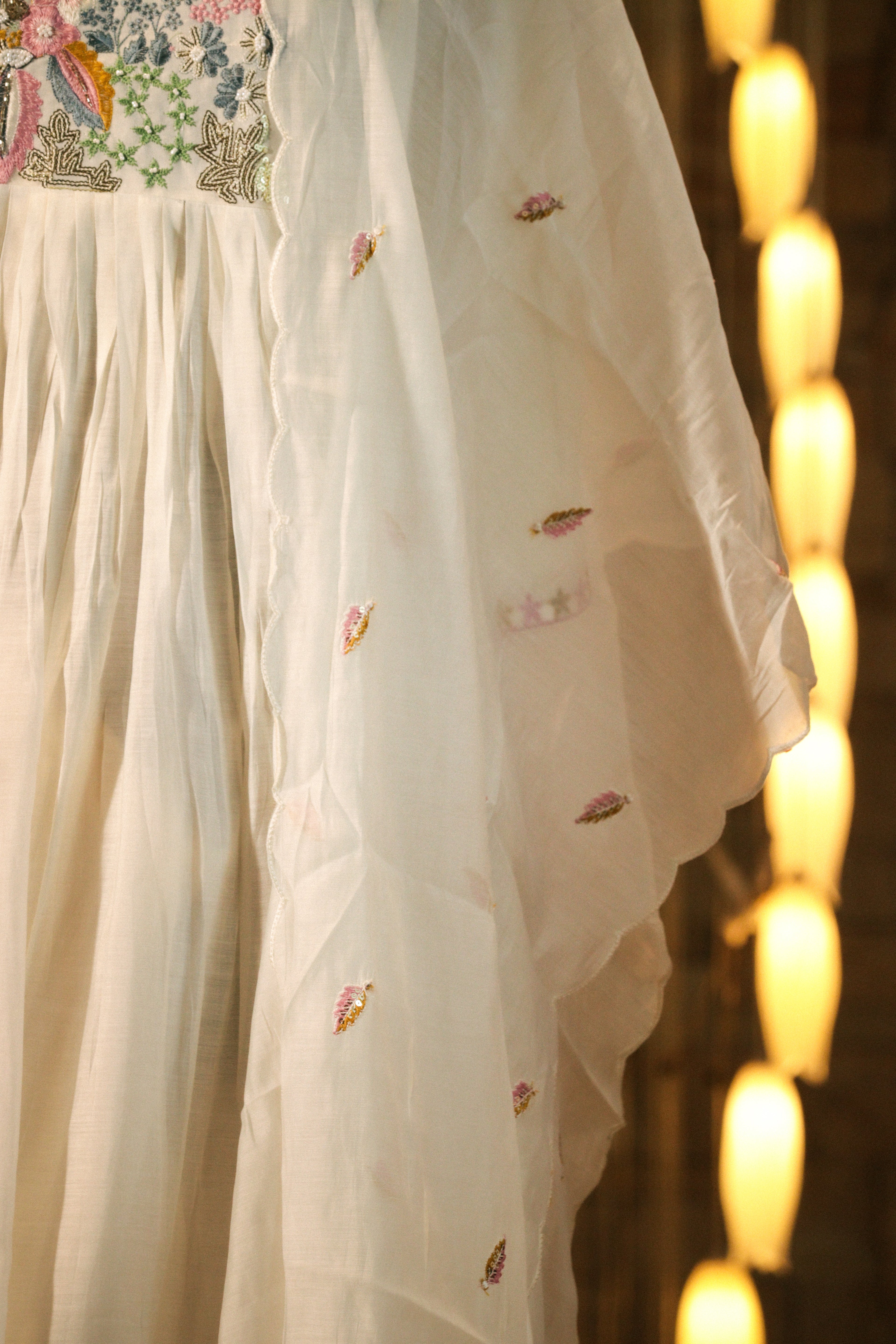 Pastel Embroidered Flared Suit Set