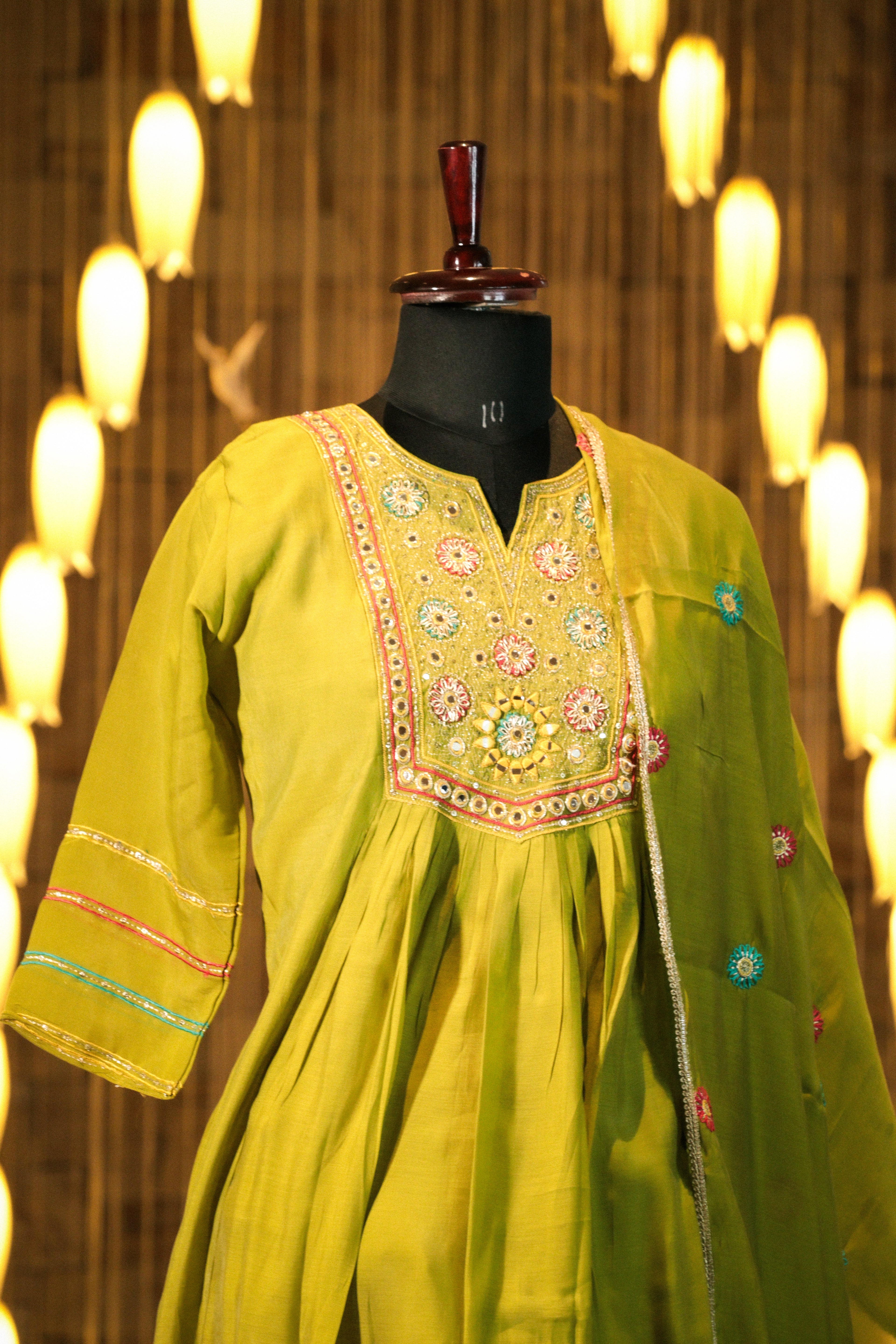 Embroidered Flared Anarkali Set