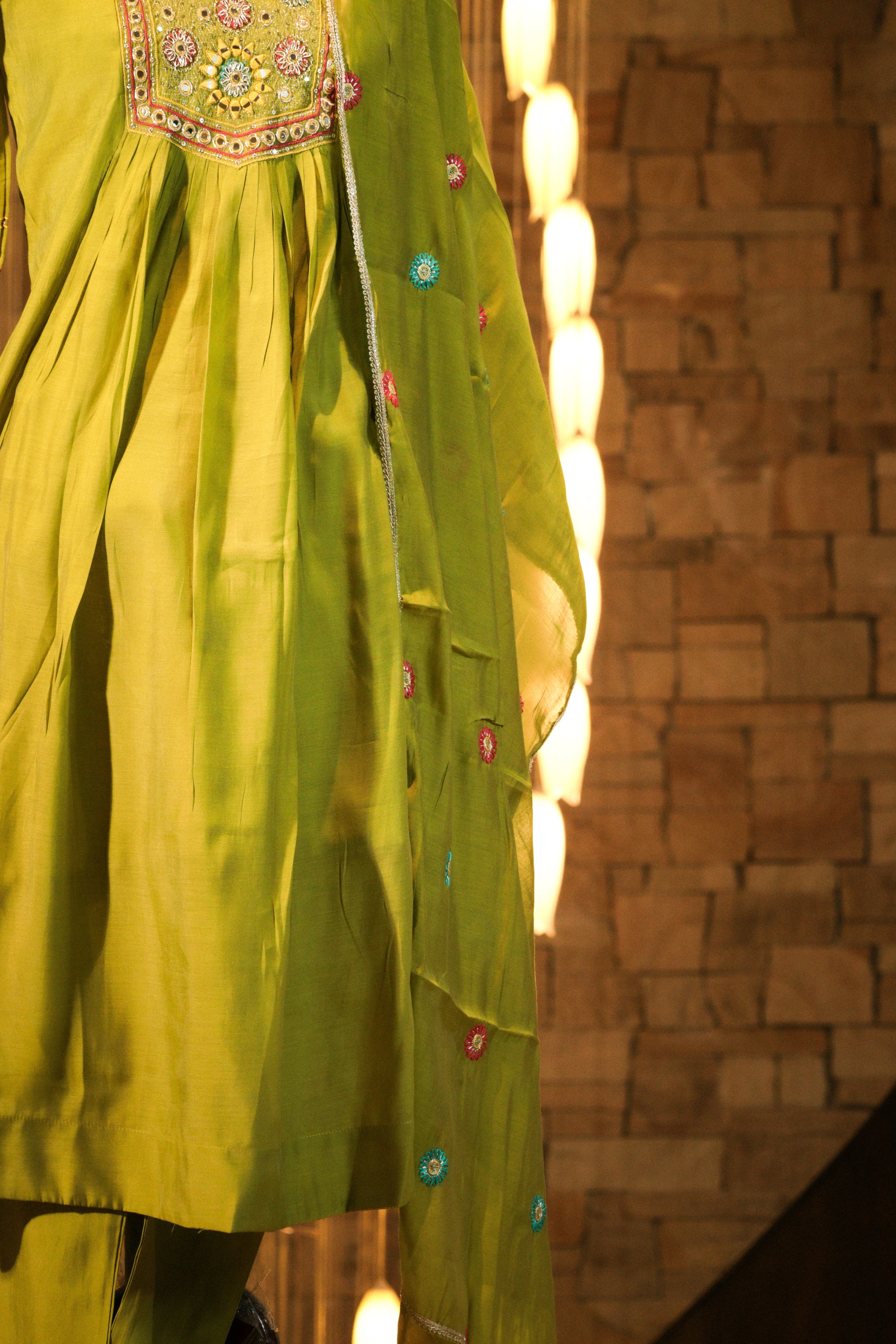 Embroidered Flared Anarkali Set