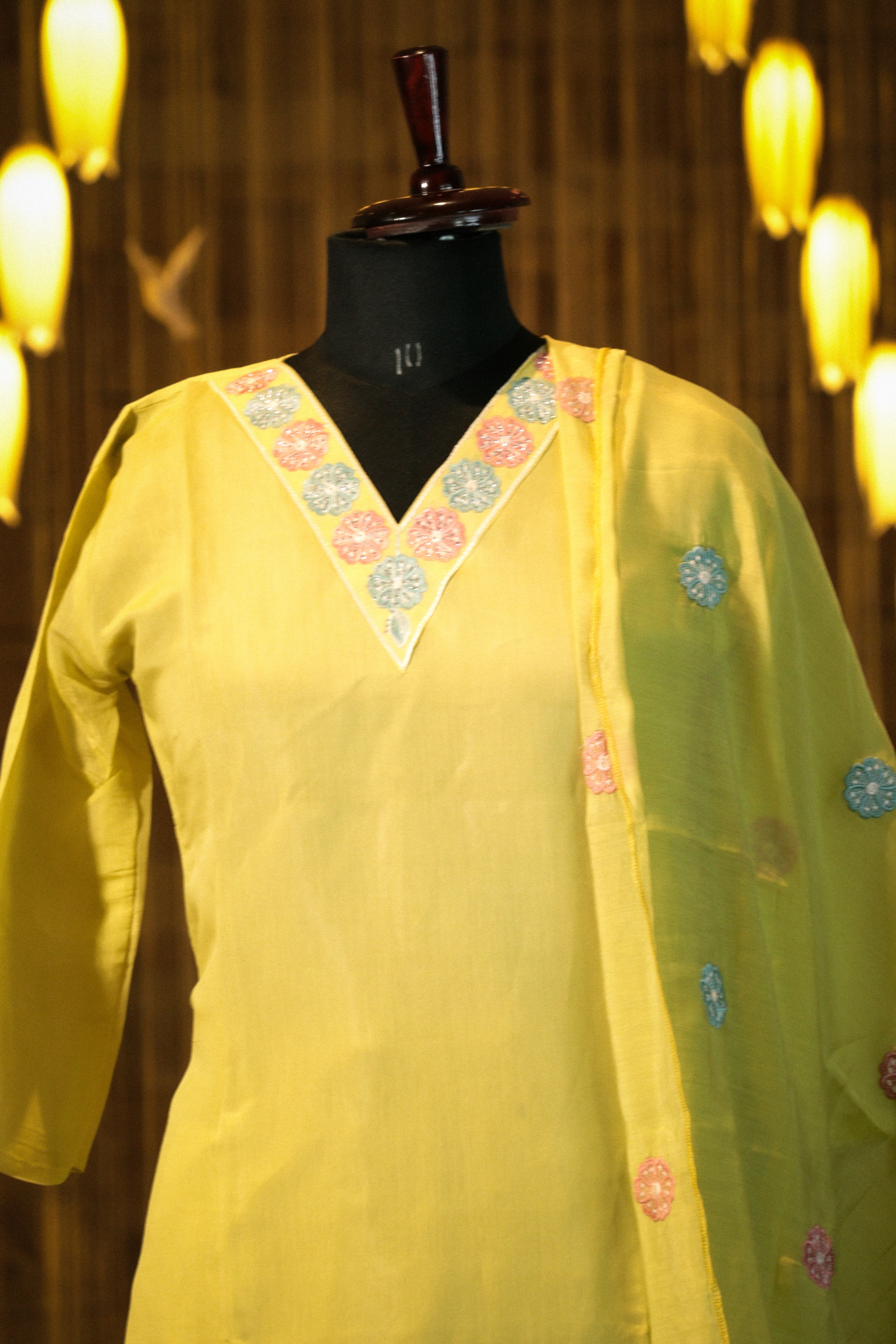 Pastel Embroidered Straight Suit with Dupatta