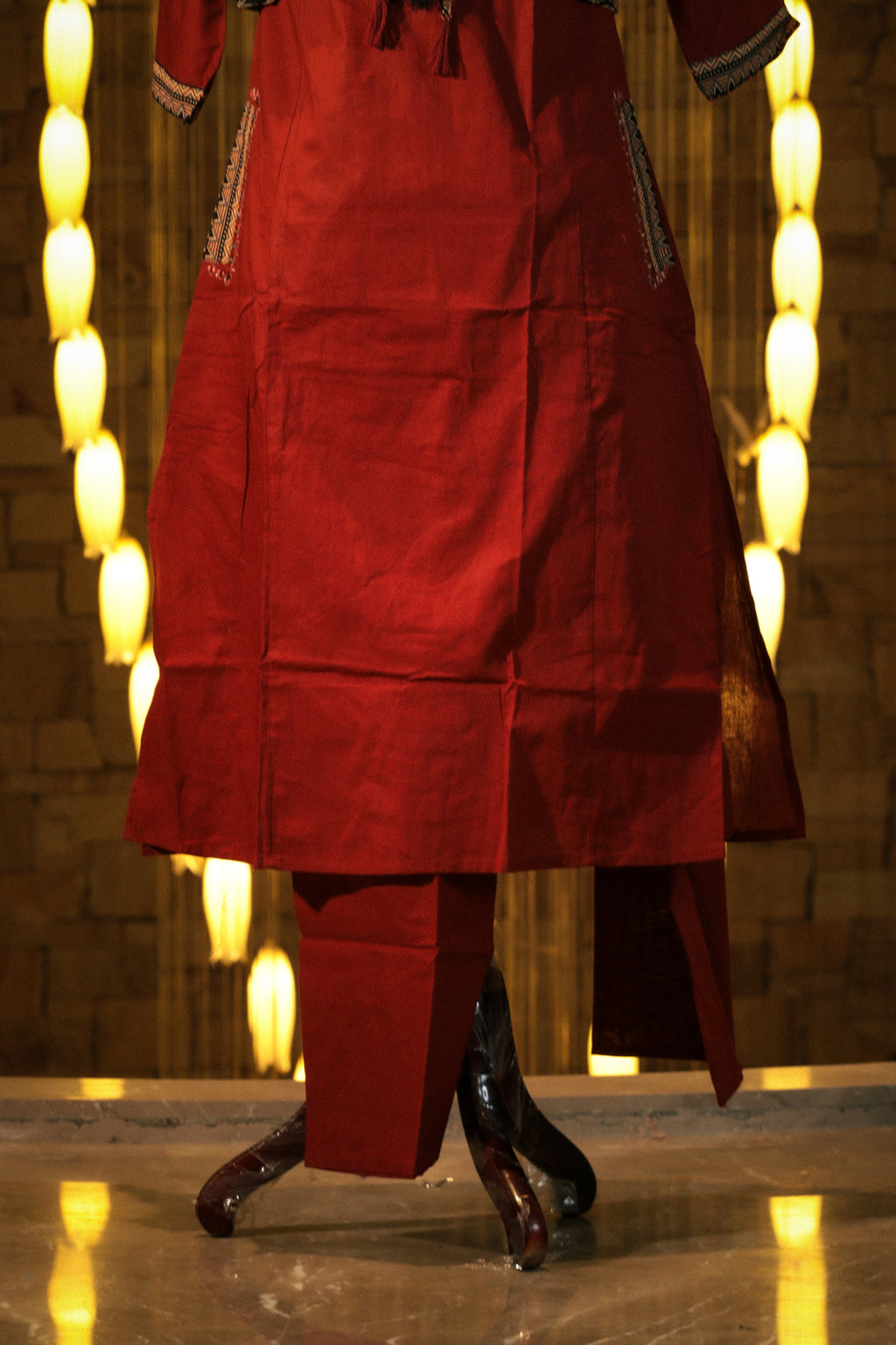 Layered Kurti Set with Artisanal Printed Vest